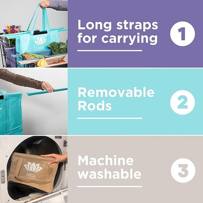 Reusable Lotus Trolley Bags (Set of 4)