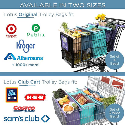 Reusable Lotus Trolley Bags (Set of 4)