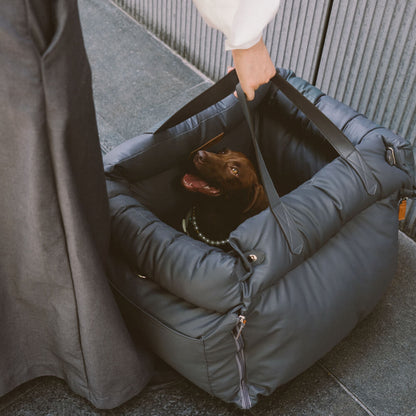 Luxe Faux Leather Pet Car Seat & Booster Bed - Urban Voyager