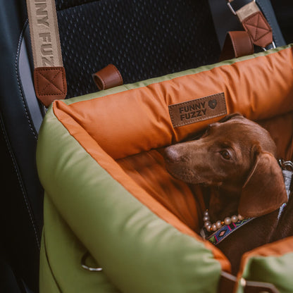 Luxe Faux Leather Pet Car Seat & Booster Bed - Urban Voyager