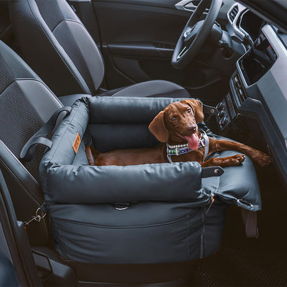 Luxe Faux Leather Pet Car Seat & Booster Bed - Urban Voyager