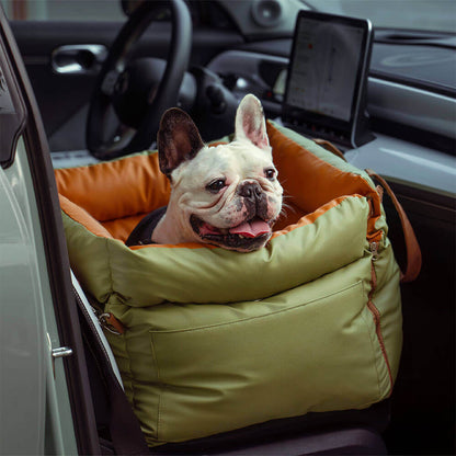 Luxe Faux Leather Pet Car Seat & Booster Bed - Urban Voyager