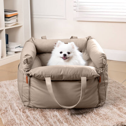 Luxe Faux Leather Pet Car Seat & Booster Bed - Urban Voyager