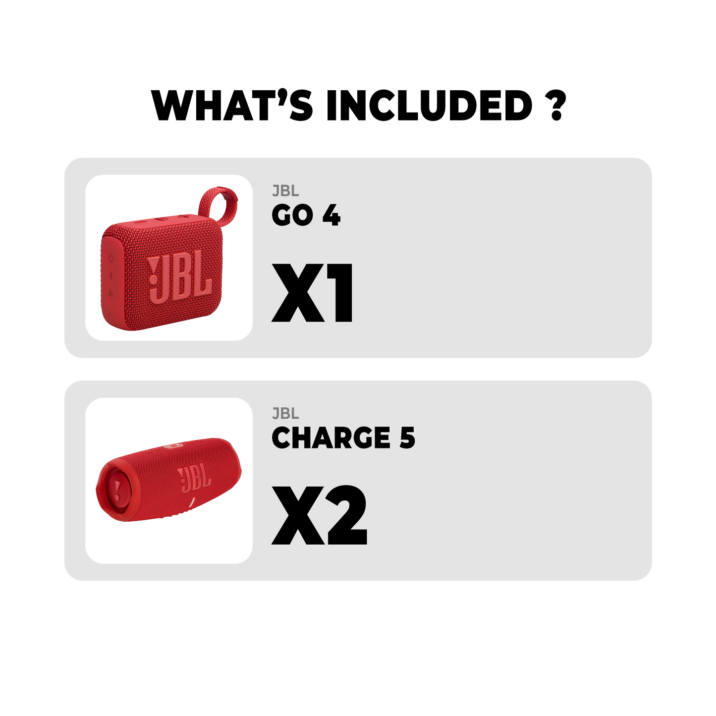 JBL Ultimate Bundle: [2x CHARGE 5 + 1x GO 4]