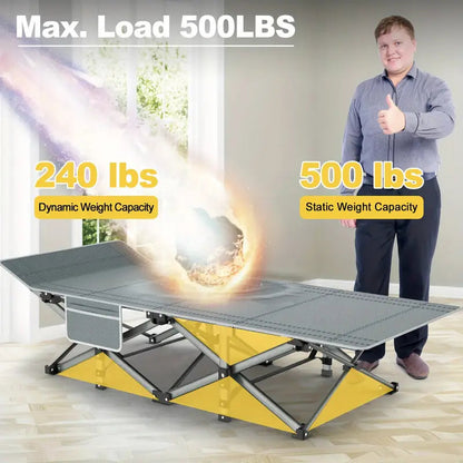 Portable Folding Camping Cot with Plush Mattress