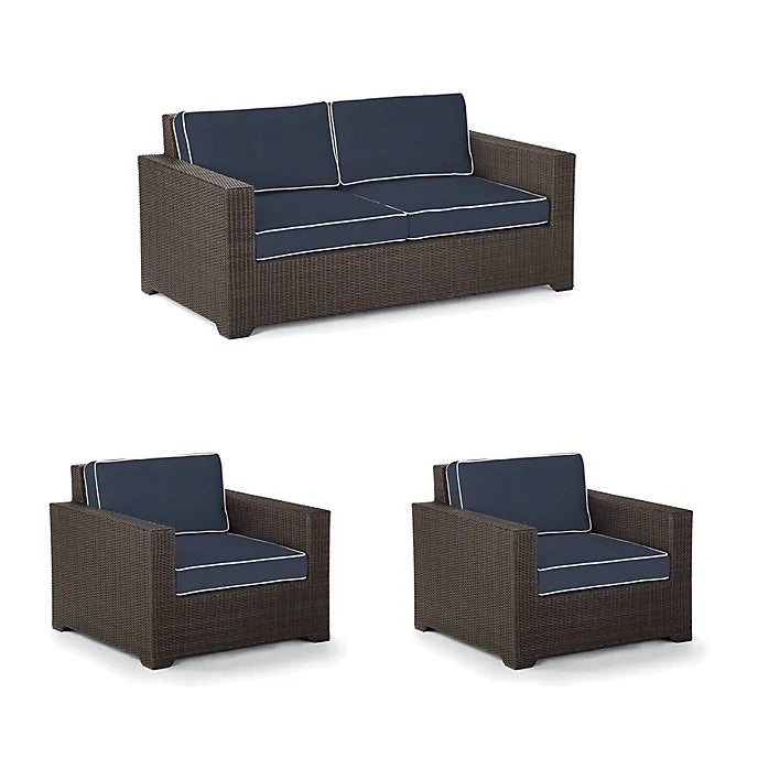 Palermo 3-Pc. Loveseat Set In Bronze Wicker