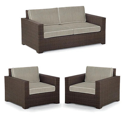 Palermo 3-Pc. Loveseat Set In Bronze Wicker