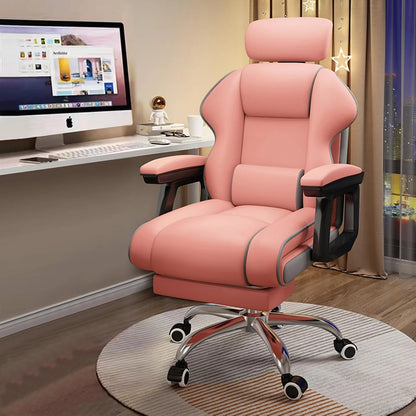 Ergonomic Adjustable Height PU Leather Chairs